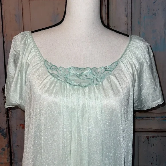 Women’s Vintage nightgown mint green coquette cottagecore fairy vibes OSFM - Picture 3 of 8